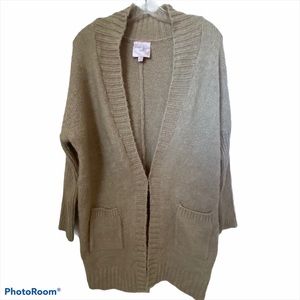 Romeo Juliet Couture Sweater Womens Medium Beige Merino Mohair Cardigan Soft